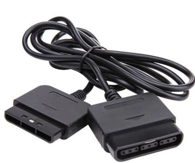 Black plastic PS2 extension cable with PS2 interface for controller or handle connection.