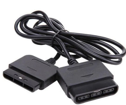 Black plastic PS2 extension cable with PS2 interface for controller or handle connection.
