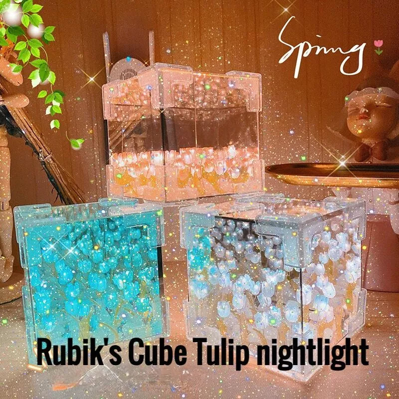 DIY Tulip Flower Night Light Kit with mirror finish in six colors