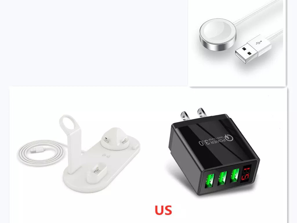 360-degree rotatable wireless charger stand with fast 10W charging for iPhone and Samsung devices