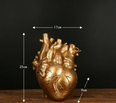 Nordic style resin flower vase with heart shape for home decor