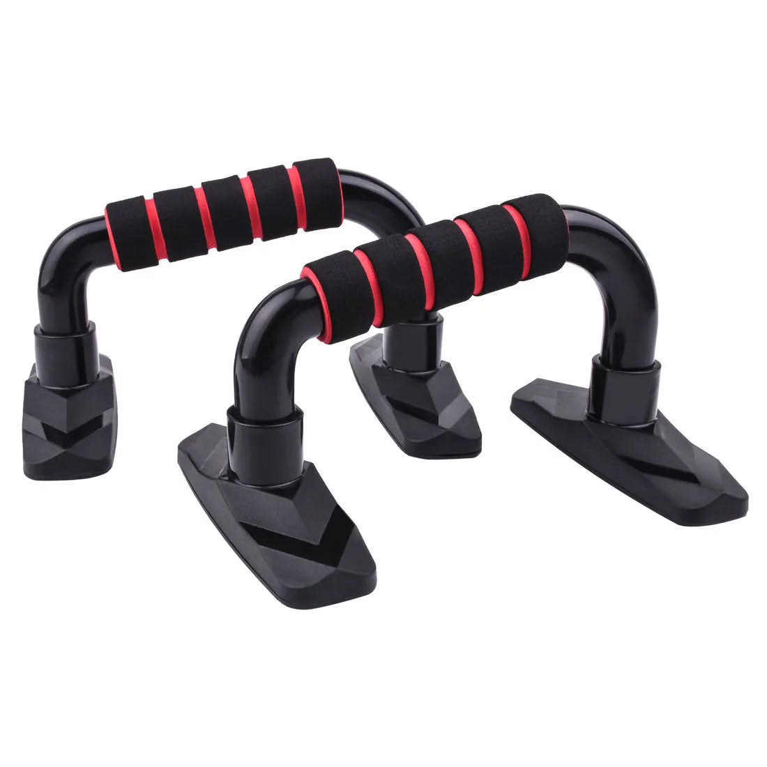 I-shaped push up bar with PP sponge grip in black, blue, grey, or red colours for arm and chest exercises