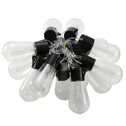 Solar water drop bulb lantern with LED lights in garden setting showing weather-resistant construction