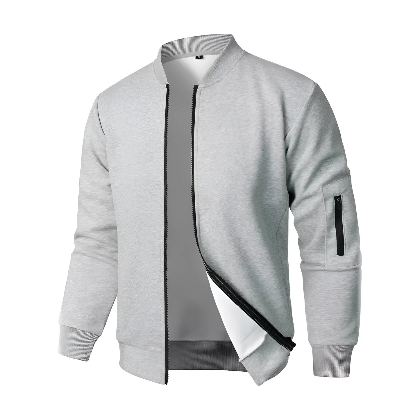 Men's loose fit knitted jacket in black, blue, or grey with long sleeves and cotton fabric
