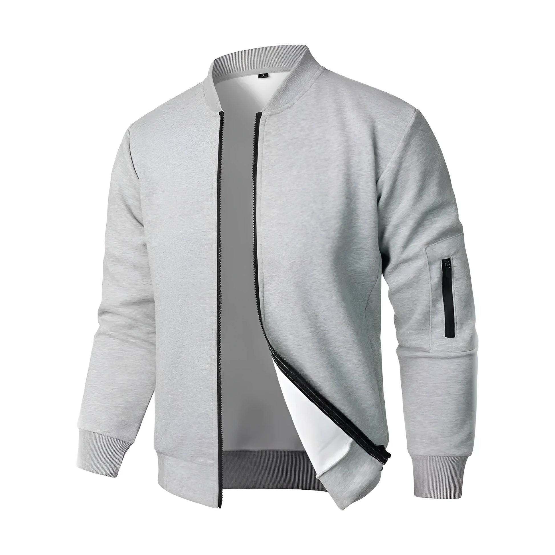 Men's loose fit knitted jacket in black, blue, or grey with long sleeves and cotton fabric