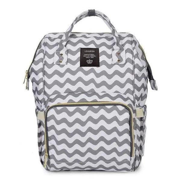 Oxford maternity nappy bag with 16-20L capacity, anti-theft design, bottle area, and multiple colour options
