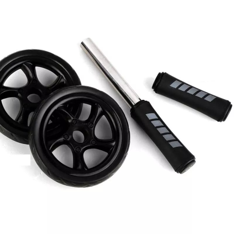 Silent Two-Wheeled Abdominal Wheel with black EVA wheels and foam handles