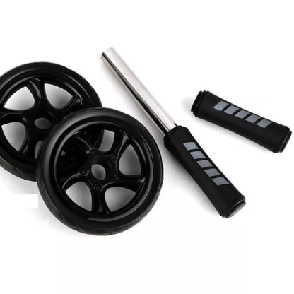 Silent Two-Wheeled Abdominal Wheel with black EVA wheels and foam handles