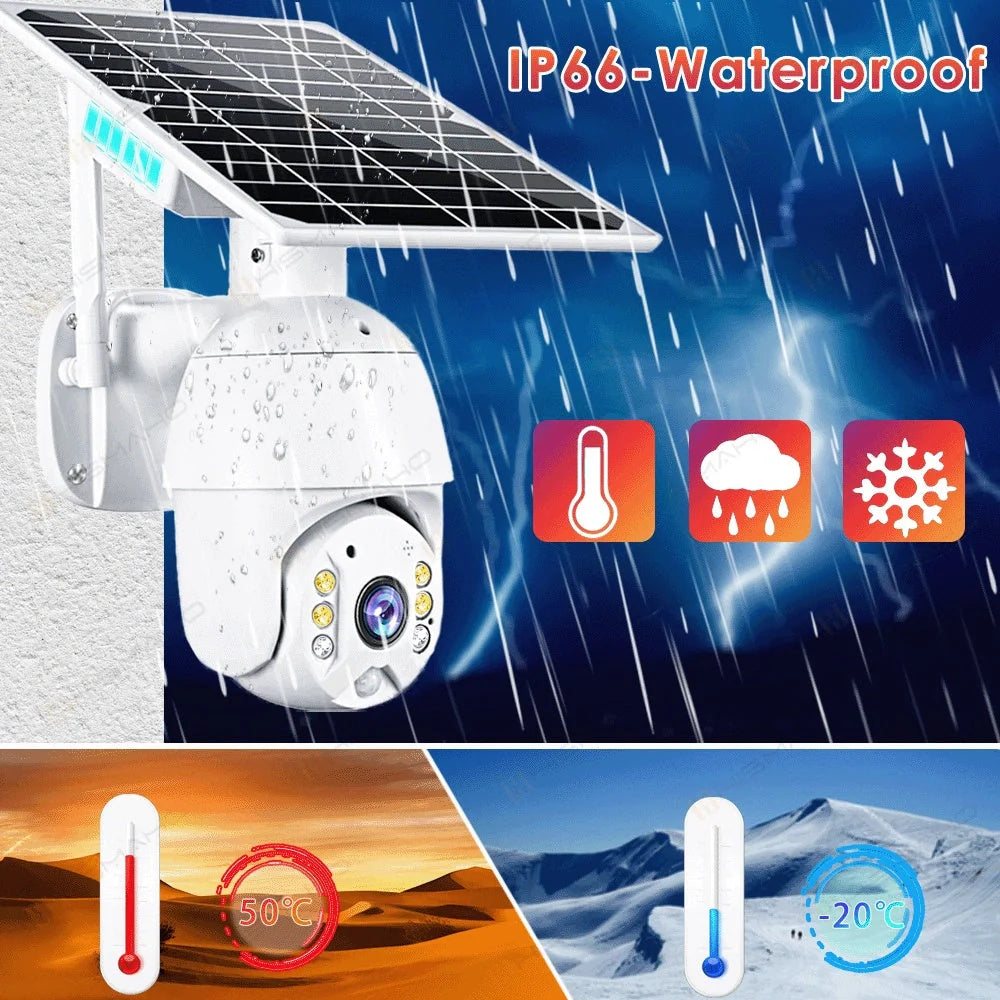 4G LTE Smart Home Security Camera with solar panel and 1080P resolution
