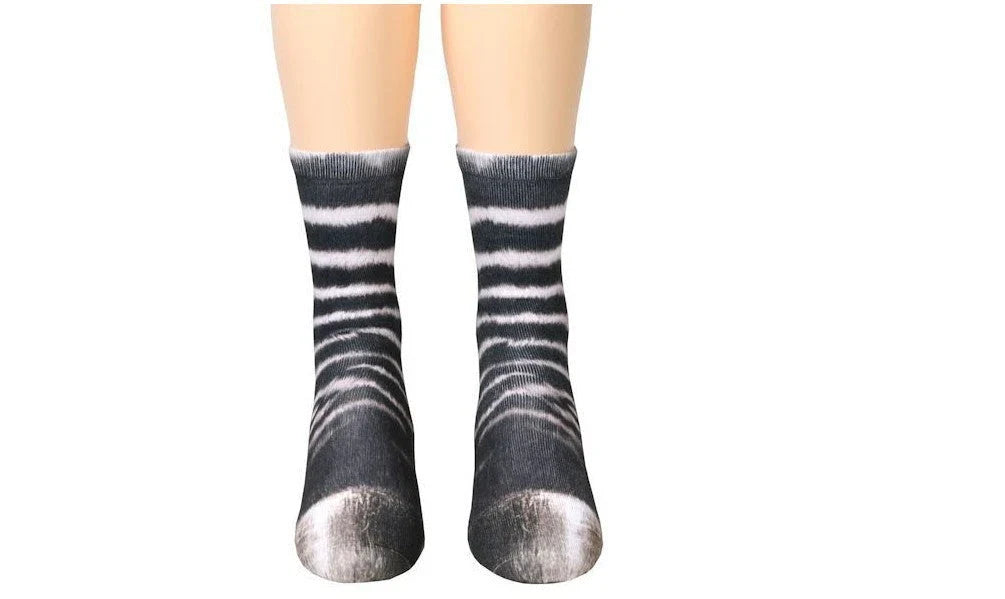 Stylish 3D animal print socks featuring various designs like cat, dog, elephant, and more for unisex all-day comfort and fashion