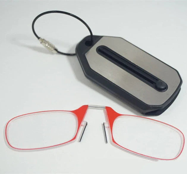 Sleek clip-on reading glasses with polycarbonate lenses for discreet and comfortable magnified vision