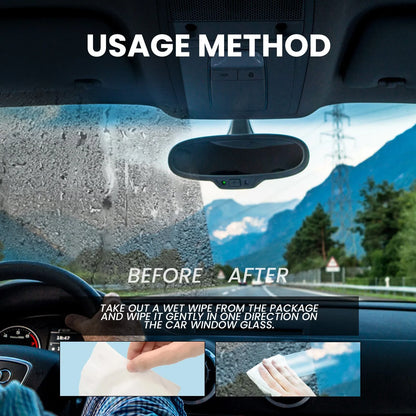 Pack of 40 car anti-fog rainproof wipes with non-woven fabric sheets