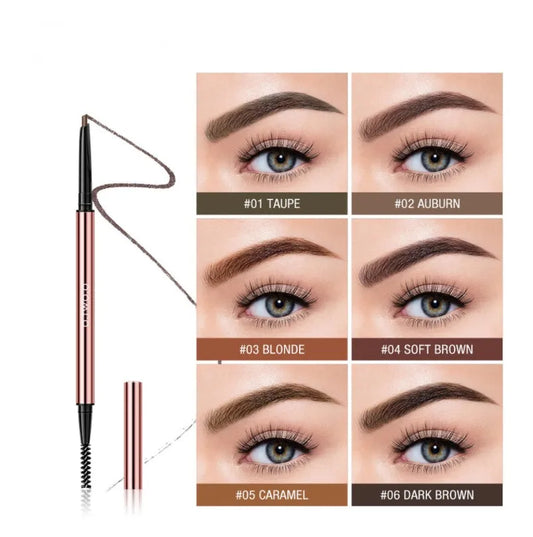 Eyebrow make-up pencil with 0.7cm slim tip in six shades for natural brow definition
