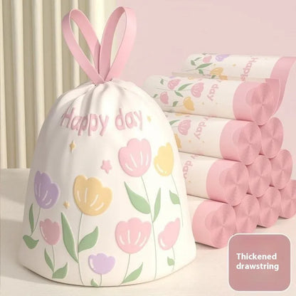 Pink argy wormwood garbage bags with drawstring, sized 44cm by 48cm, for insect-free waste disposal