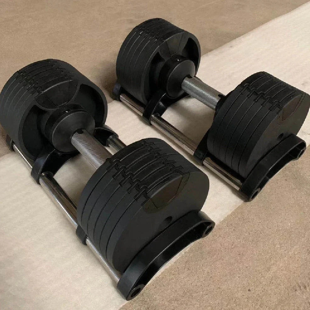 Cast iron electroplated dumbbell with 40cm length and three weight options
