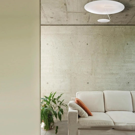 50cm iron ceiling lamp with LED warm light in white or white gold finish for room illumination