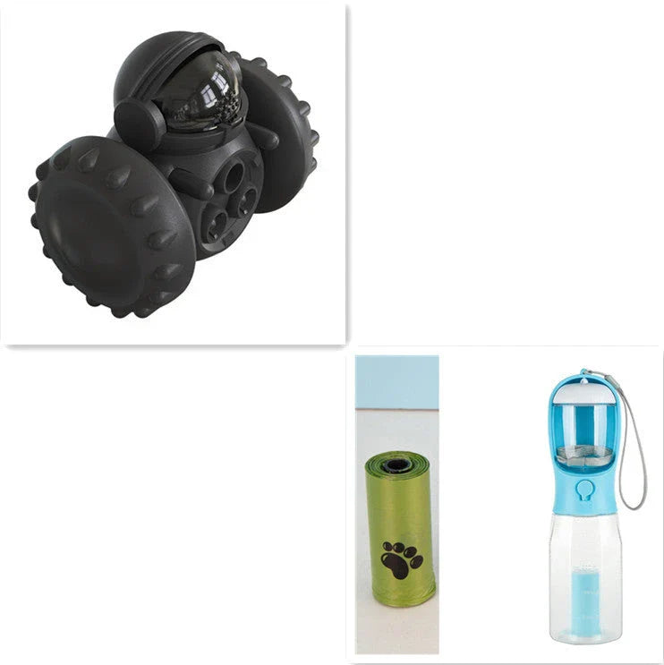 Innovative pet feeding toy with rolling balance system, keeps dogs and cats engaged and entertained