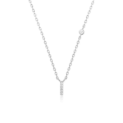 Custom Initial Necklace with sparkling CZ pendant, available in gold or silver finish