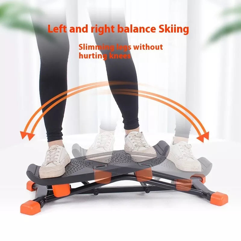 Mini Fitness Skiing Machine JS101A in black, compact home exercise equipment