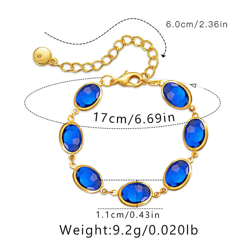 Geometric women's bracelet with glass inlay on 18K copper in blue, green or multicolour options