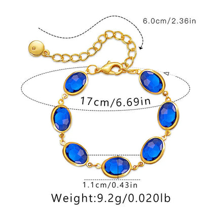Geometric women's bracelet with glass inlay on 18K copper in blue, green or multicolour options