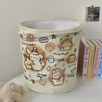 Foldable cotton laundry basket in modern simplicity design with large capacity for bedroom storage