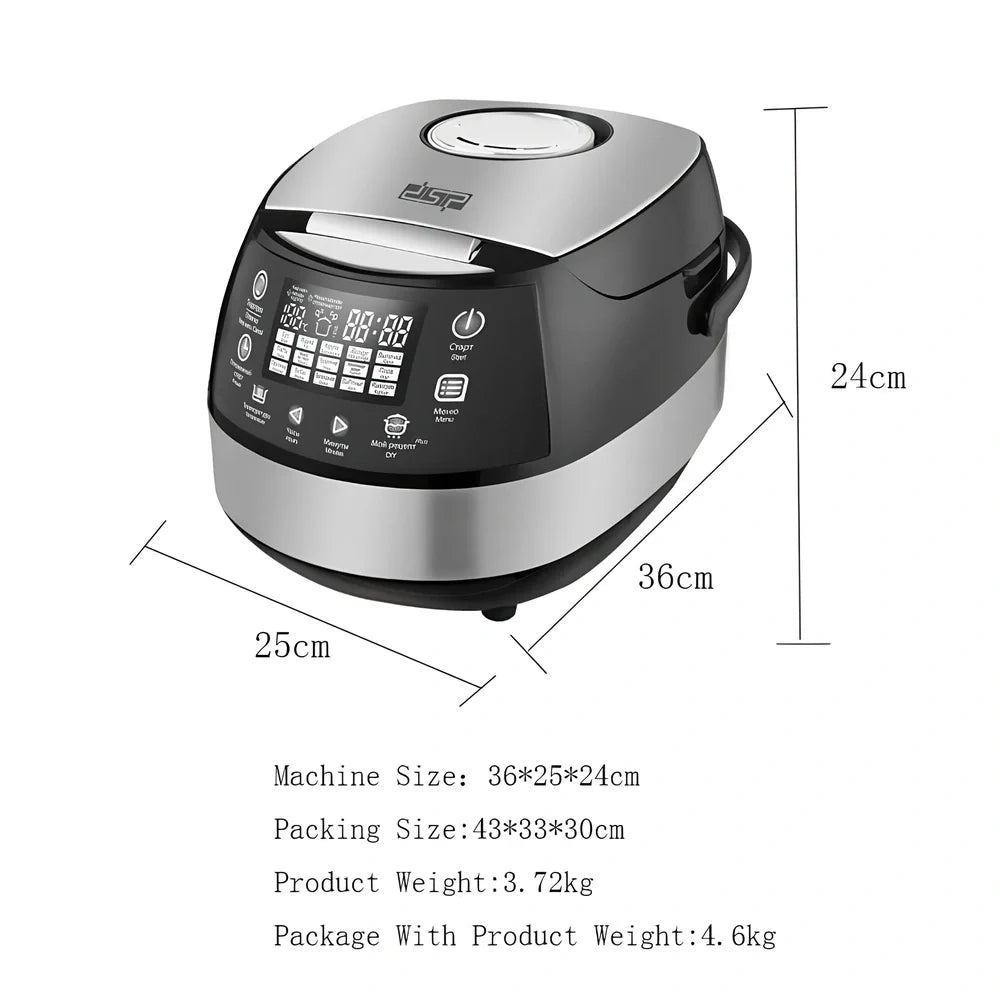 White electric rice cooker with non-stick inner pot, 1.8-litre capacity, EU plug
