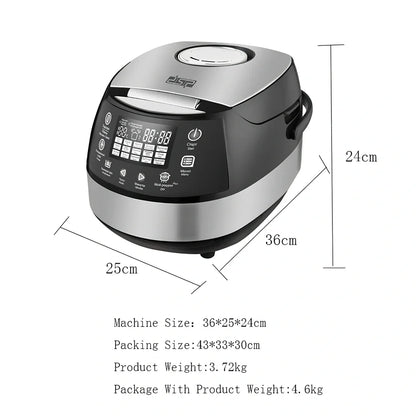 White electric rice cooker with non-stick inner pot, 1.8-litre capacity, EU plug