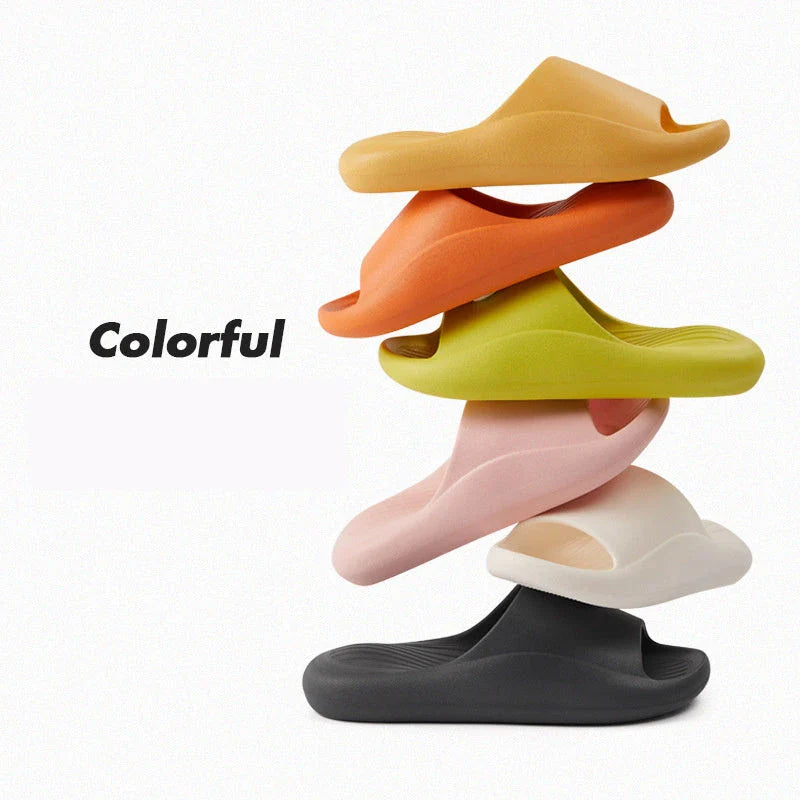 Fashionable and comfortable slippers with cushioned soles and anti-skid technology, available in a variety of vibrant colors.