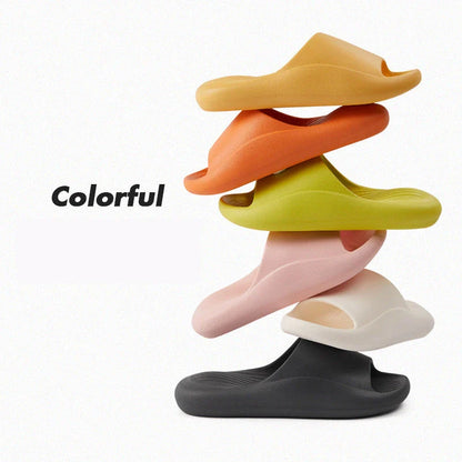 Fashionable and comfortable slippers with cushioned soles and anti-skid technology, available in a variety of vibrant colors.