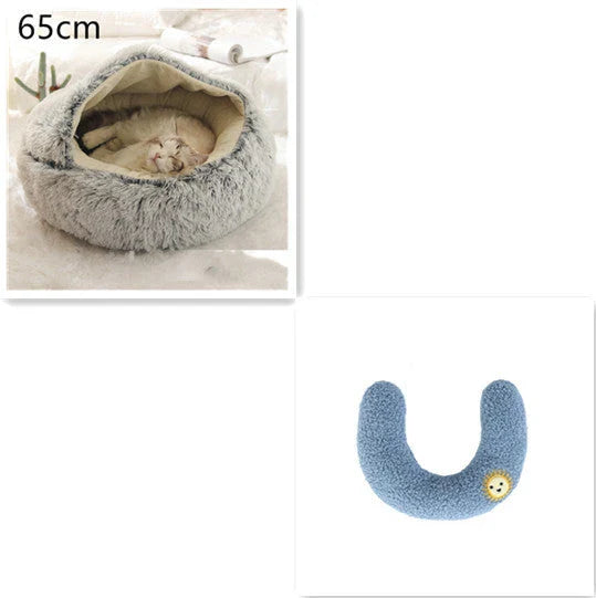 Cozy pet bed with plush and warm fabric for cats and dogs