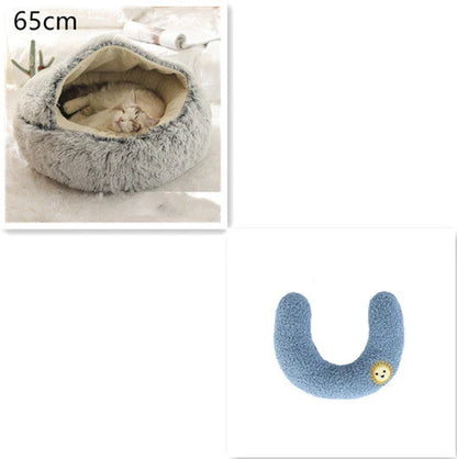 Cozy pet bed with plush and warm fabric for cats and dogs