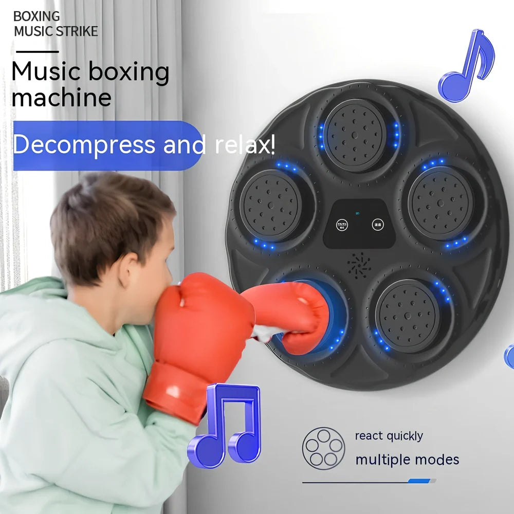 Children's hanging blue light reaction boxing target in PU, 45cm tall with electronic scoring for martial arts training