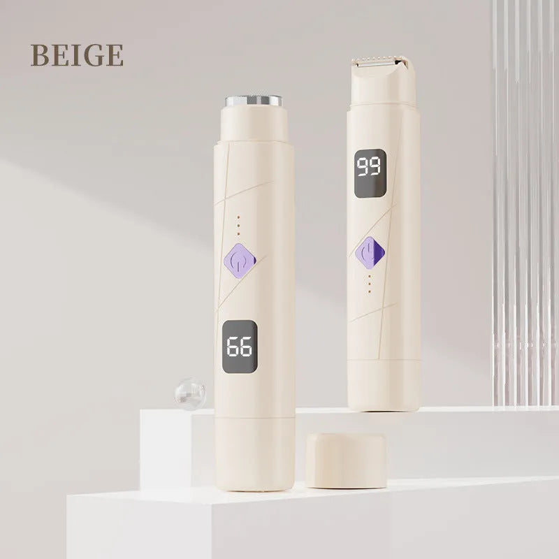 Digital display Type-C USB women's shaver in gradient purple colour for full-body hair removal.