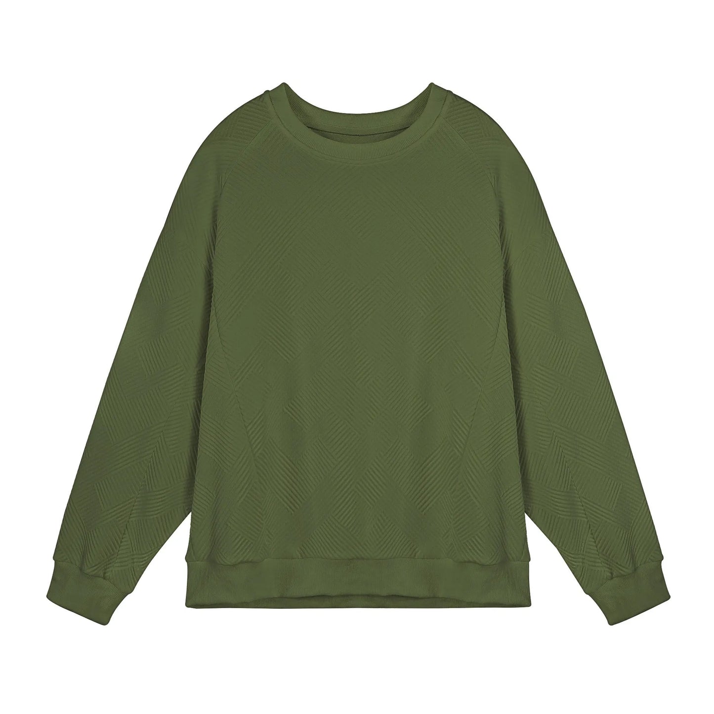 Men's long-sleeved twill Jacquard pullover sweater in loose fit with round neck