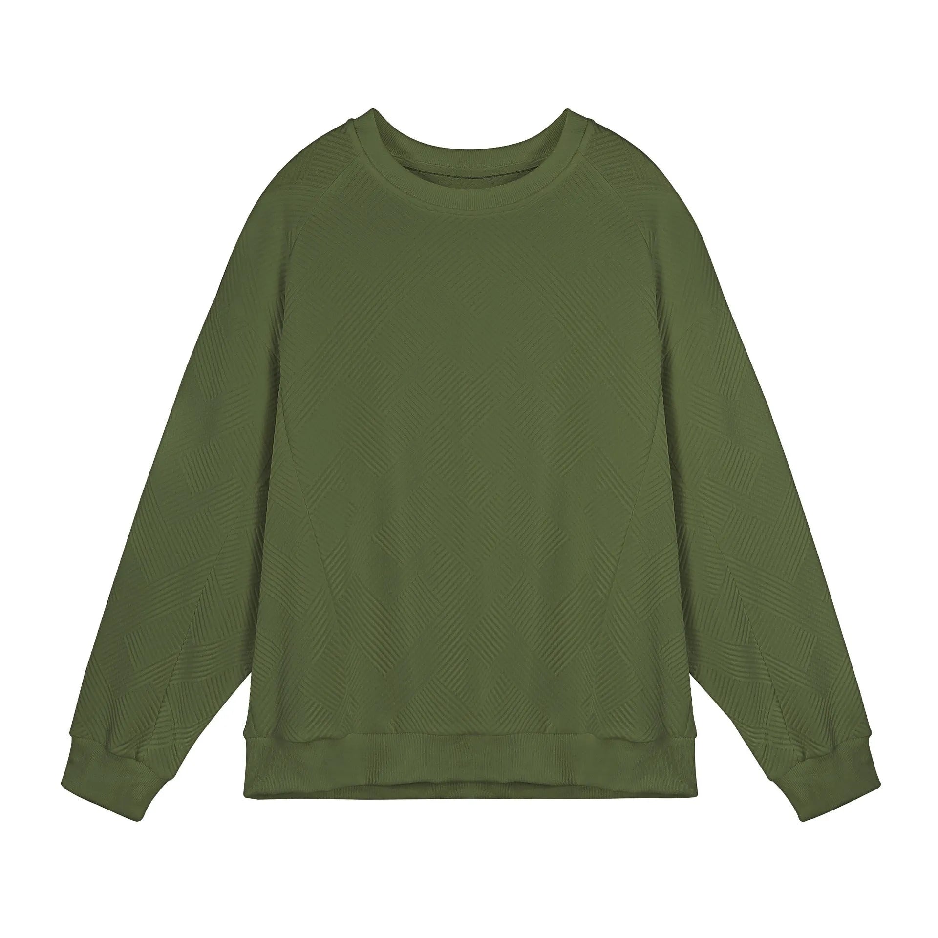 Men's long-sleeved twill Jacquard pullover sweater in loose fit with round neck