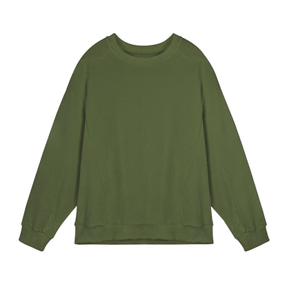 Men's long-sleeved twill Jacquard pullover sweater in loose fit with round neck