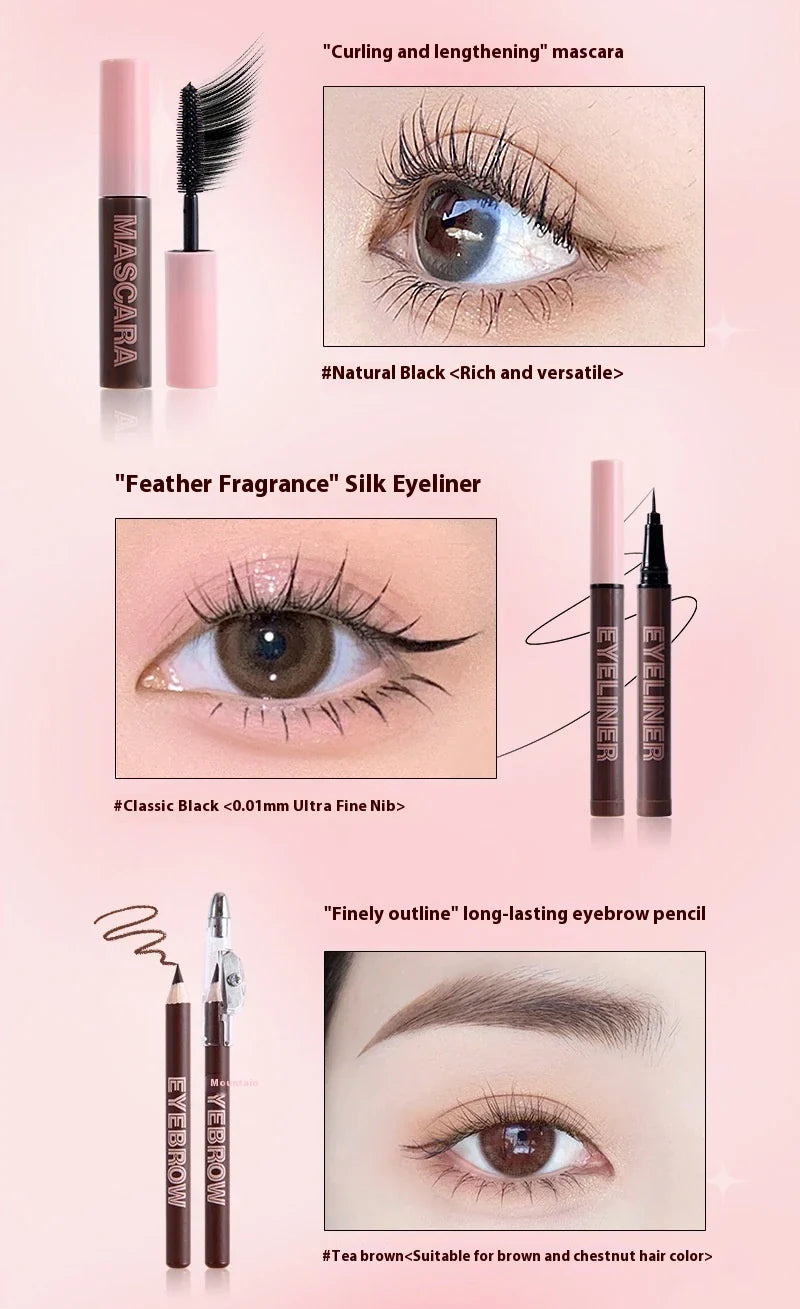 Glue Record Limited Lipstick Powder Beauty Gift Set featuring a variety of makeup essentials in a luxurious pink package