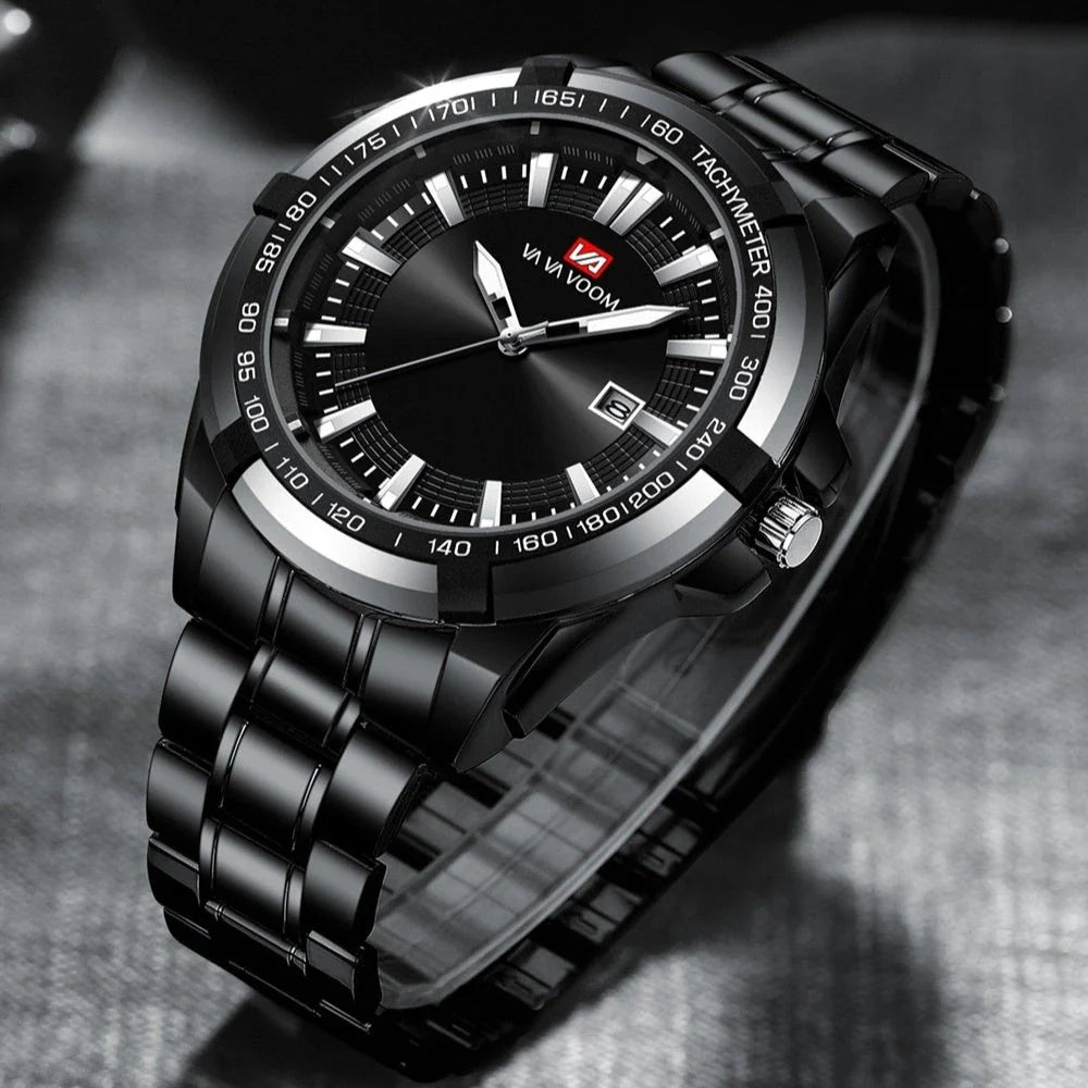 Dried Shrimp Calendar Watch with luminous display and stainless steel casing