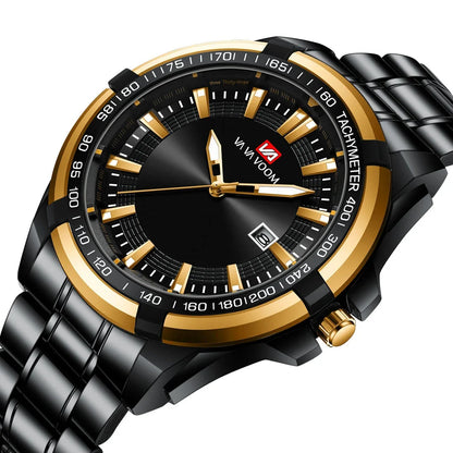 Dried Shrimp Calendar Watch with luminous display and stainless steel casing