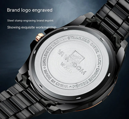 Dried Shrimp Calendar Watch with luminous display and stainless steel casing