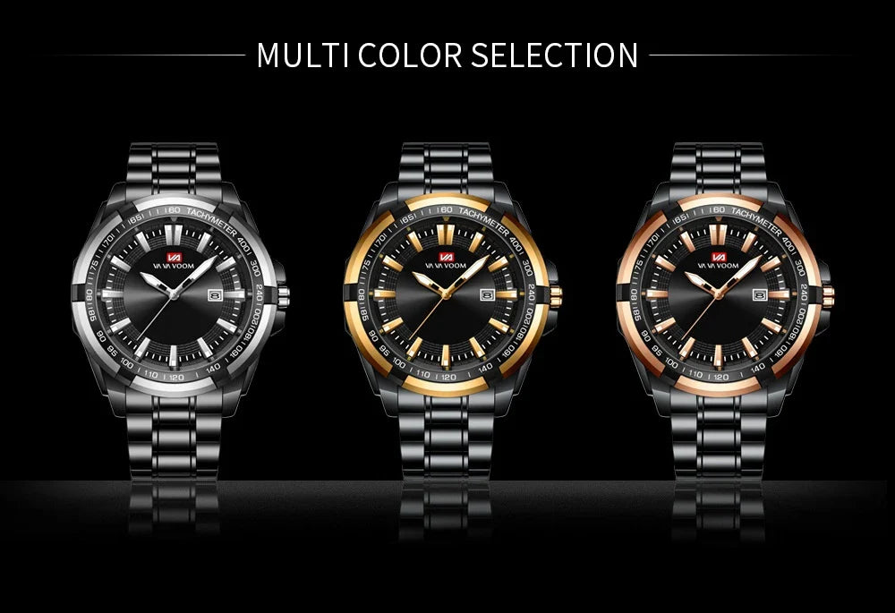 Dried Shrimp Calendar Watch with luminous display and stainless steel casing