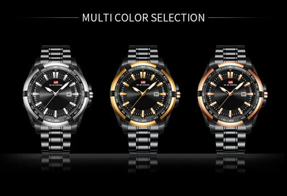 Dried Shrimp Calendar Watch with luminous display and stainless steel casing