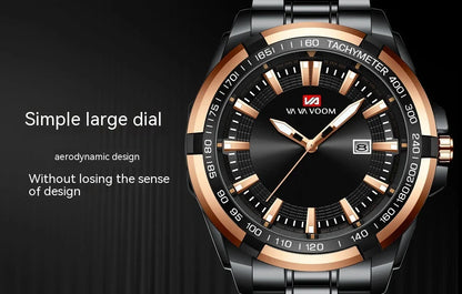 Dried Shrimp Calendar Watch with luminous display and stainless steel casing