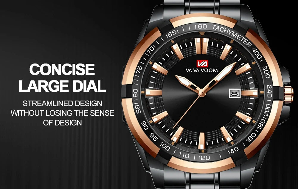 Dried Shrimp Calendar Watch with luminous display and stainless steel casing