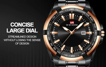 Dried Shrimp Calendar Watch with luminous display and stainless steel casing