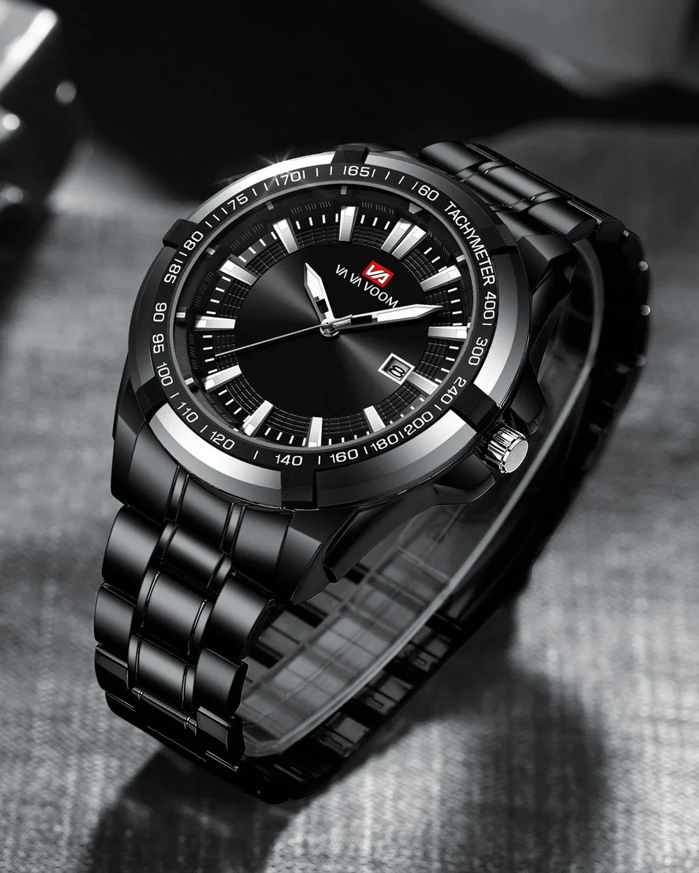 Dried Shrimp Calendar Watch with luminous display and stainless steel casing