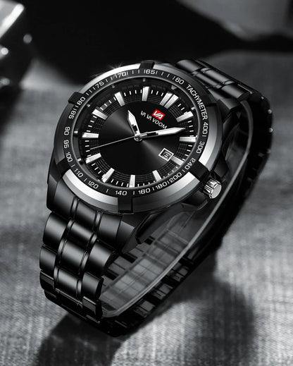 Dried Shrimp Calendar Watch with luminous display and stainless steel casing