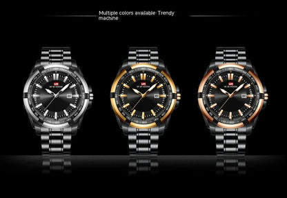 Dried Shrimp Calendar Watch with luminous display and stainless steel casing