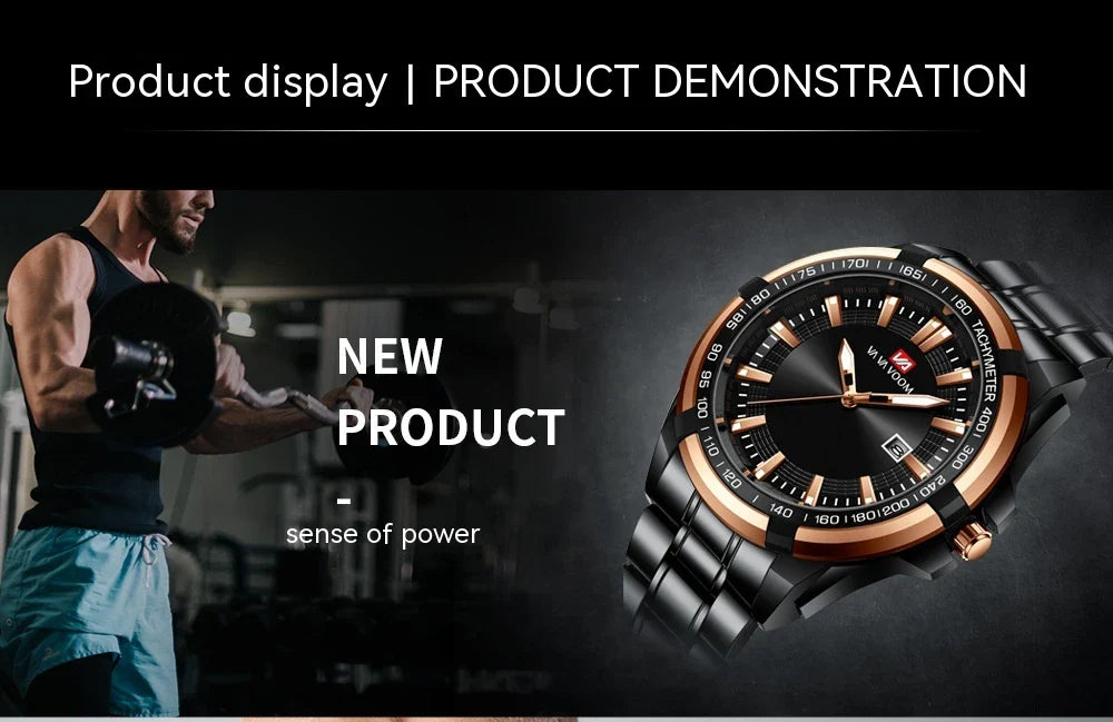 Dried Shrimp Calendar Watch with luminous display and stainless steel casing